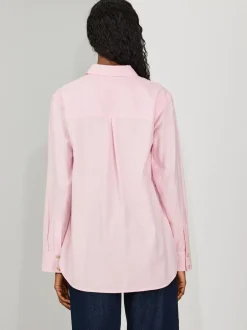 Blouses En Overhemden|Tops En T-Shirts|Next - Ruimvallend 100% katoenen button-down casual overhemd met lange mouwen Roze