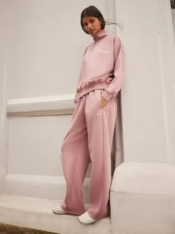 Leggings En Joggingbroeken|self. Roze - joggingbroek met wijde pijpen