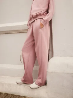 Leggings En Joggingbroeken|self. Roze - joggingbroek met wijde pijpen