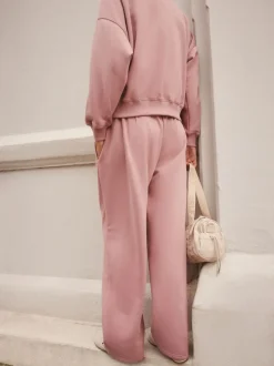 Leggings En Joggingbroeken|self. Roze - joggingbroek met wijde pijpen