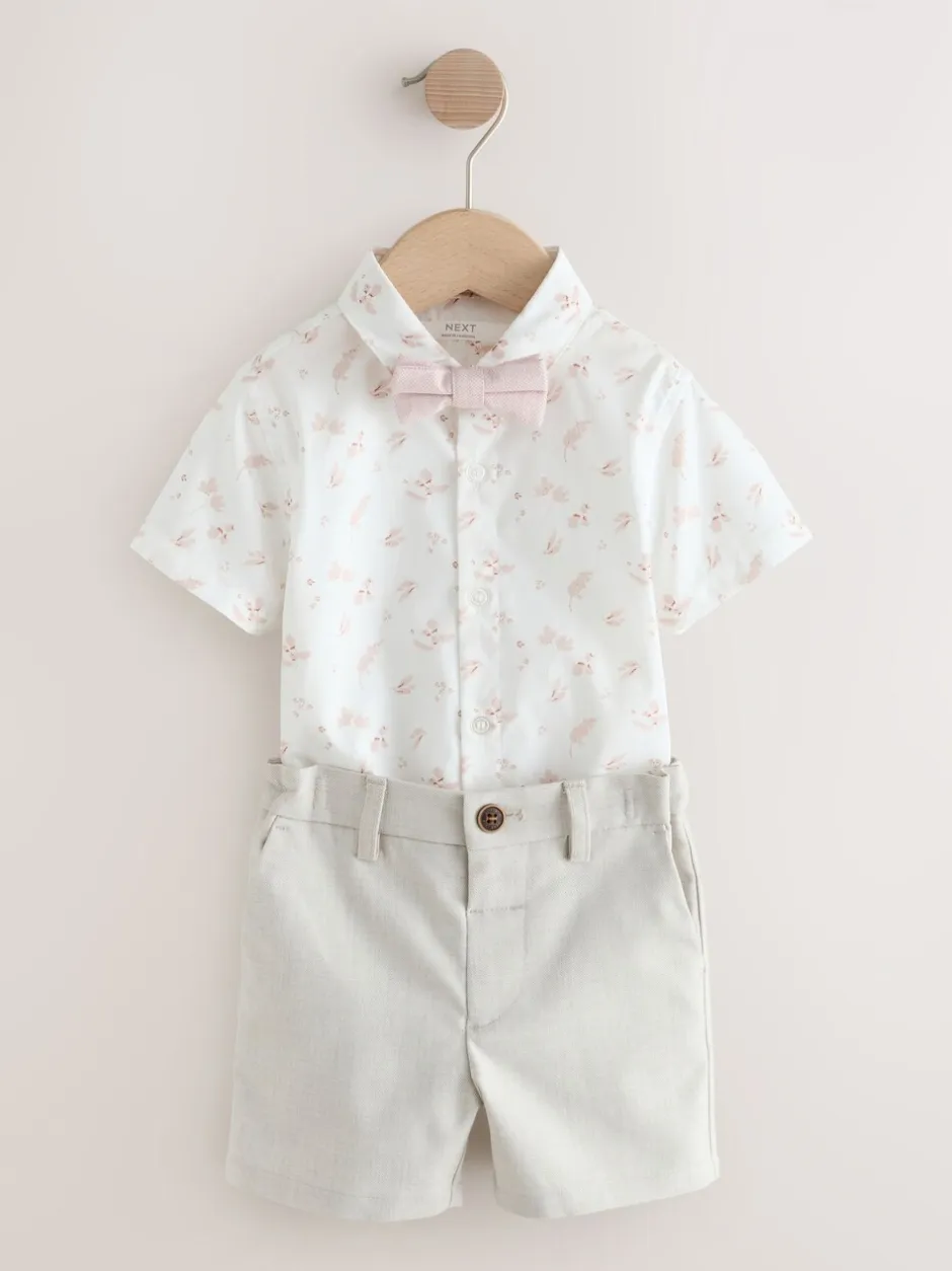 Kostuums En Herenvesten*Next Roze - Set met gilet, overhemd, korte broek & stropdas (3mnd-9jr)