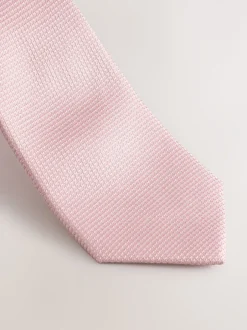 Stropdassen En Pochets*Next Roze - Set met textuurrijke stropdas en pochet