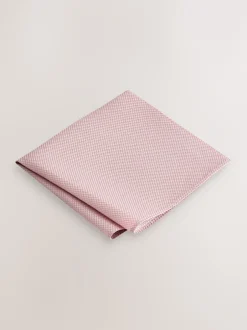 Stropdassen En Pochets*Next Roze - Set met textuurrijke stropdas en pochet
