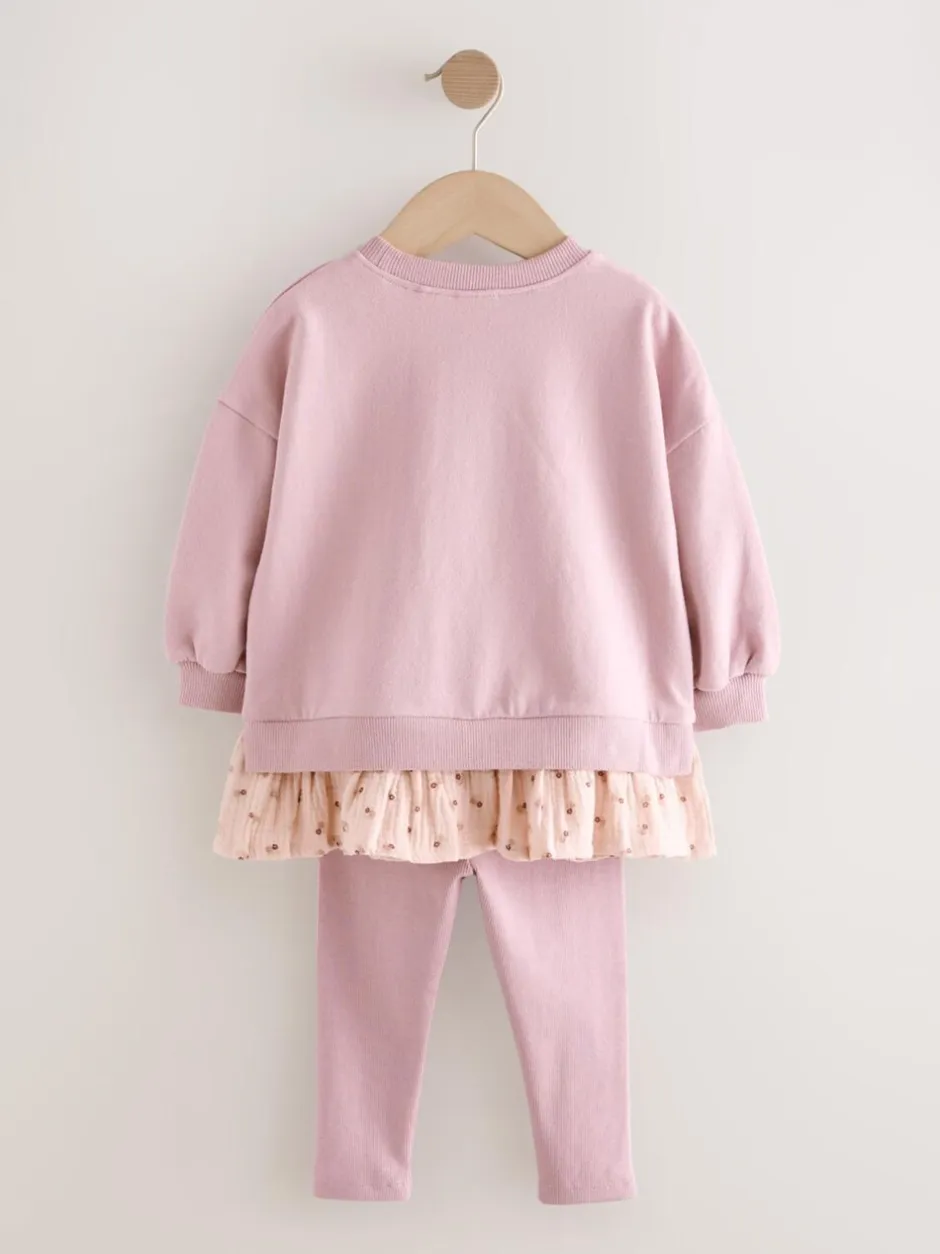 Tops|Sets En Combisets*Next - Set met top met lange mouwen en legging (3 mnd-7 jr) Roze