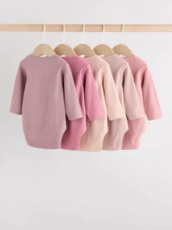 Rompertjes En Hemdjes|Next Roze - Set van 5 babyrompertjes met lange mouwen