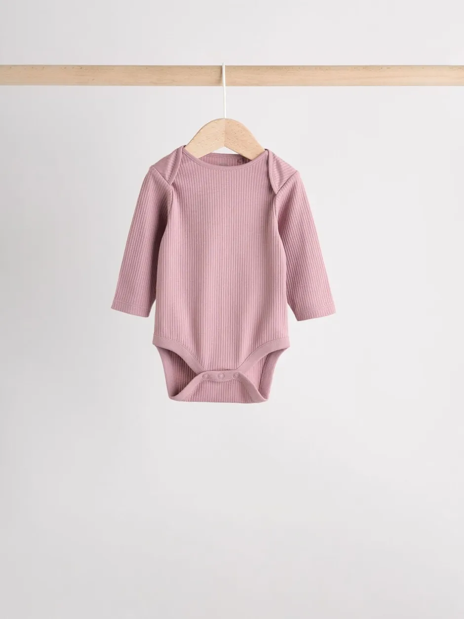 Rompertjes En Hemdjes|Next Roze - Set van 5 babyrompertjes met lange mouwen