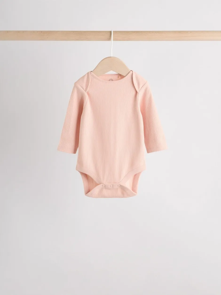 Rompertjes En Hemdjes|Next Roze - Set van 5 babyrompertjes met lange mouwen