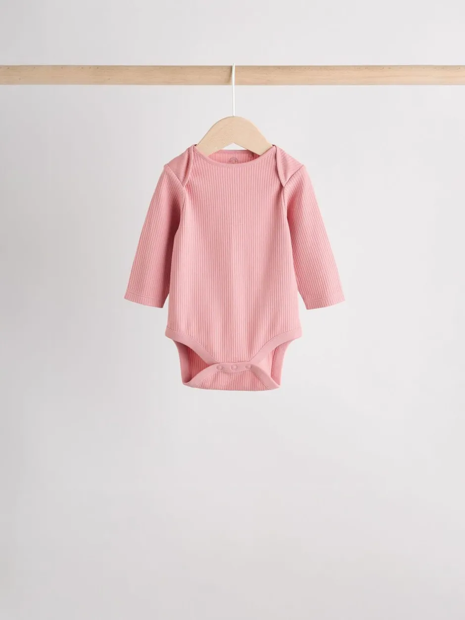 Rompertjes En Hemdjes|Next Roze - Set van 5 babyrompertjes met lange mouwen