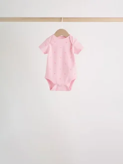 Rompertjes En Hemdjes|Next Roze - Set van 5 babyrompertjes met korte mouwen