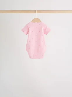 Rompertjes En Hemdjes|Next Roze - Set van 5 babyrompertjes met korte mouwen