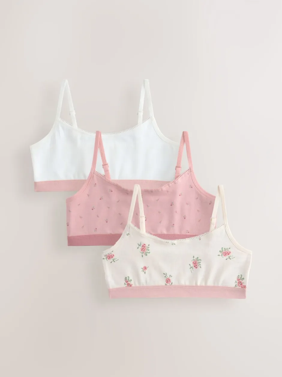Alle Ondergoed*Next - Set van 3 crop tops (5-16 jr) Roze