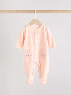 Multipacks|Babypakjes En Babypyjama's*Next - Set van 2 microfleece babypyjama's met tweewegrits Roze