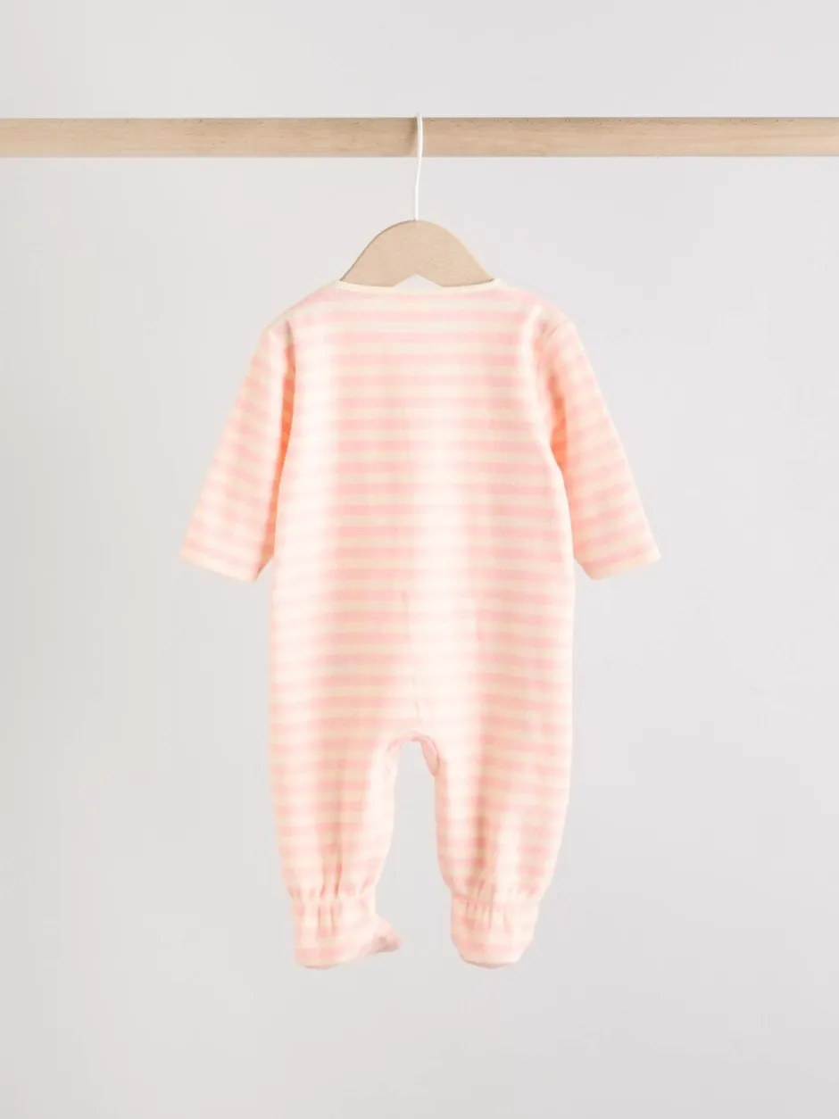 Multipacks|Babypakjes En Babypyjama's*Next - Set van 2 microfleece babypyjama's met tweewegrits Roze