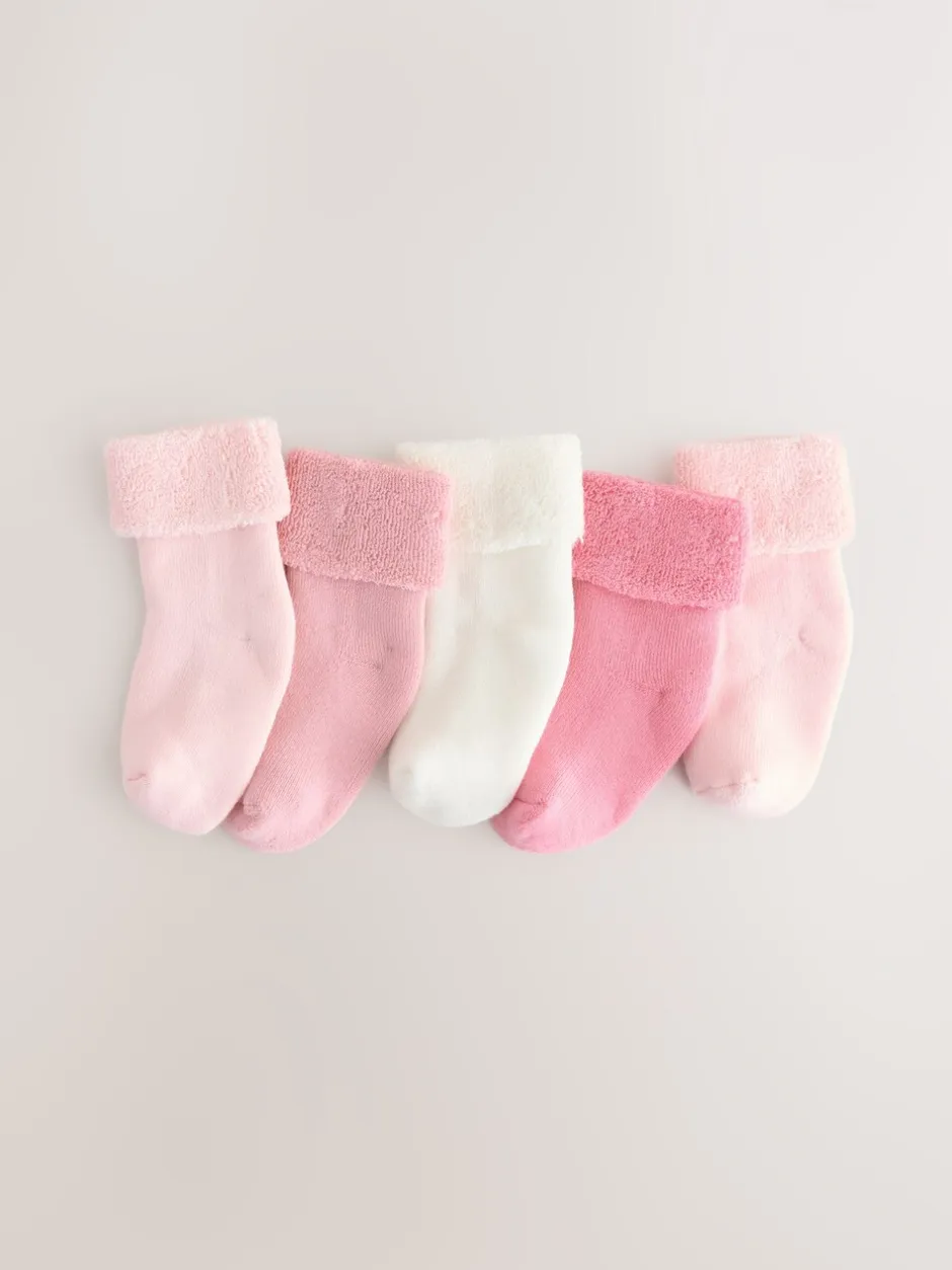 Sokken En Panty's*Next Roze - Set van 5 paar Baby Handdoeken Sokken (0mnd-2jr)