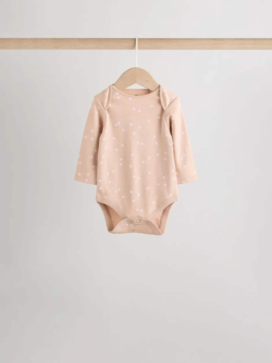 Multipacks|Rompertjes En Hemdjes|Next Roze - Set van 5 rompers met lange mouwen