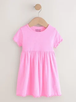 Jurken*Next Roze - Short Sleeve Ribbed Dresses 2 Pack (3mths-7yrs)