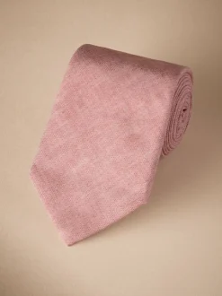 Stropdassen En Pochets*Next - Signature Made In Italy Printed Melange Look Tie Roze