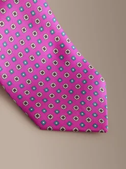 Stropdassen En Pochets|Next Roze - Signature Silk Italian Geometric Tie
