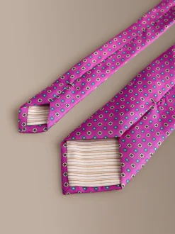 Stropdassen En Pochets|Next Roze - Signature Silk Italian Geometric Tie
