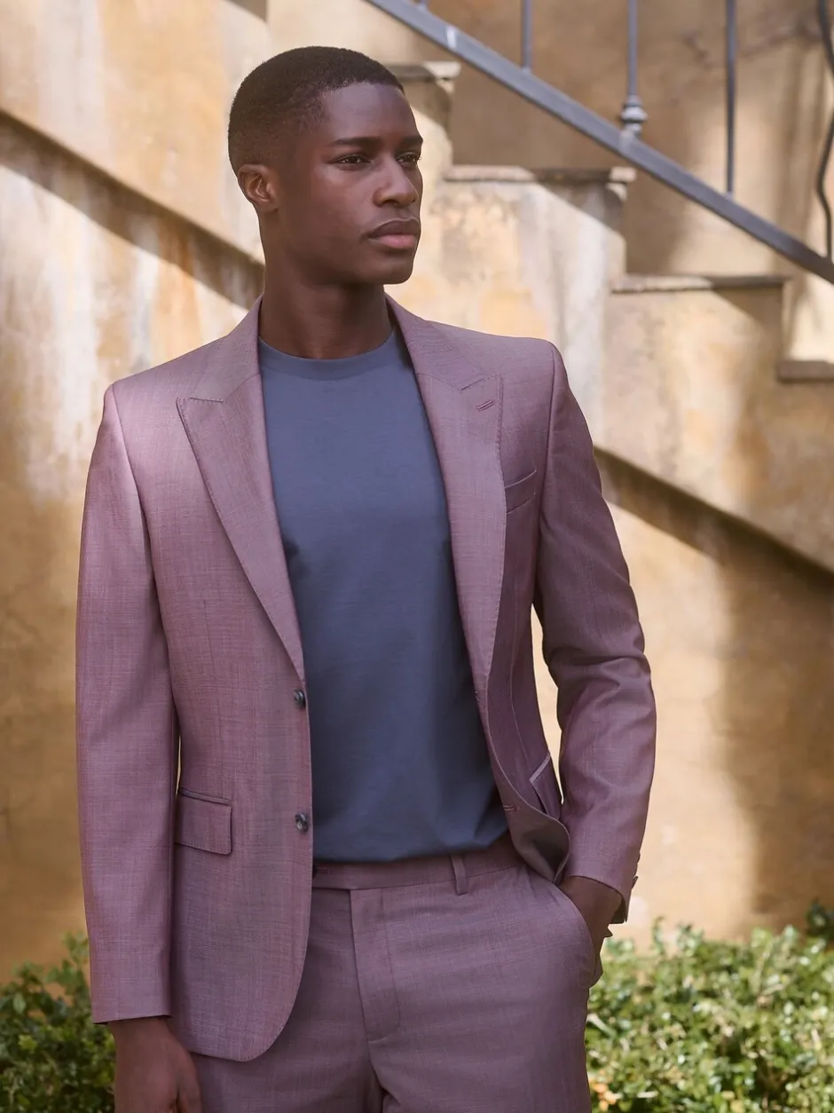 Pakken*Next - Slim Fit Signature Cerutti 100% Italian Wool Suit Jacket Roze
