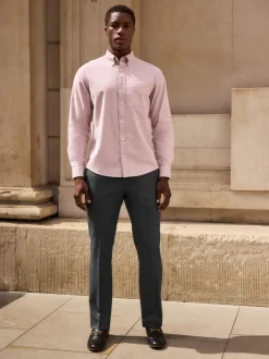Formele Overhemden*Next Roze - Soft Touch Oxford Long Sleeve Shirt