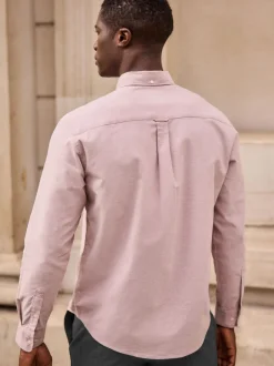 Formele Overhemden*Next Roze - Soft Touch Oxford Long Sleeve Shirt
