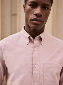 Formele Overhemden*Next Roze - Soft Touch Oxford Long Sleeve Shirt