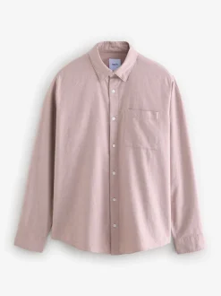Formele Overhemden*Next Roze - Soft Touch Oxford Long Sleeve Shirt