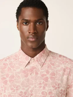 Shirts|Next - Textured Floral Print Short Sleeve Shirt Roze