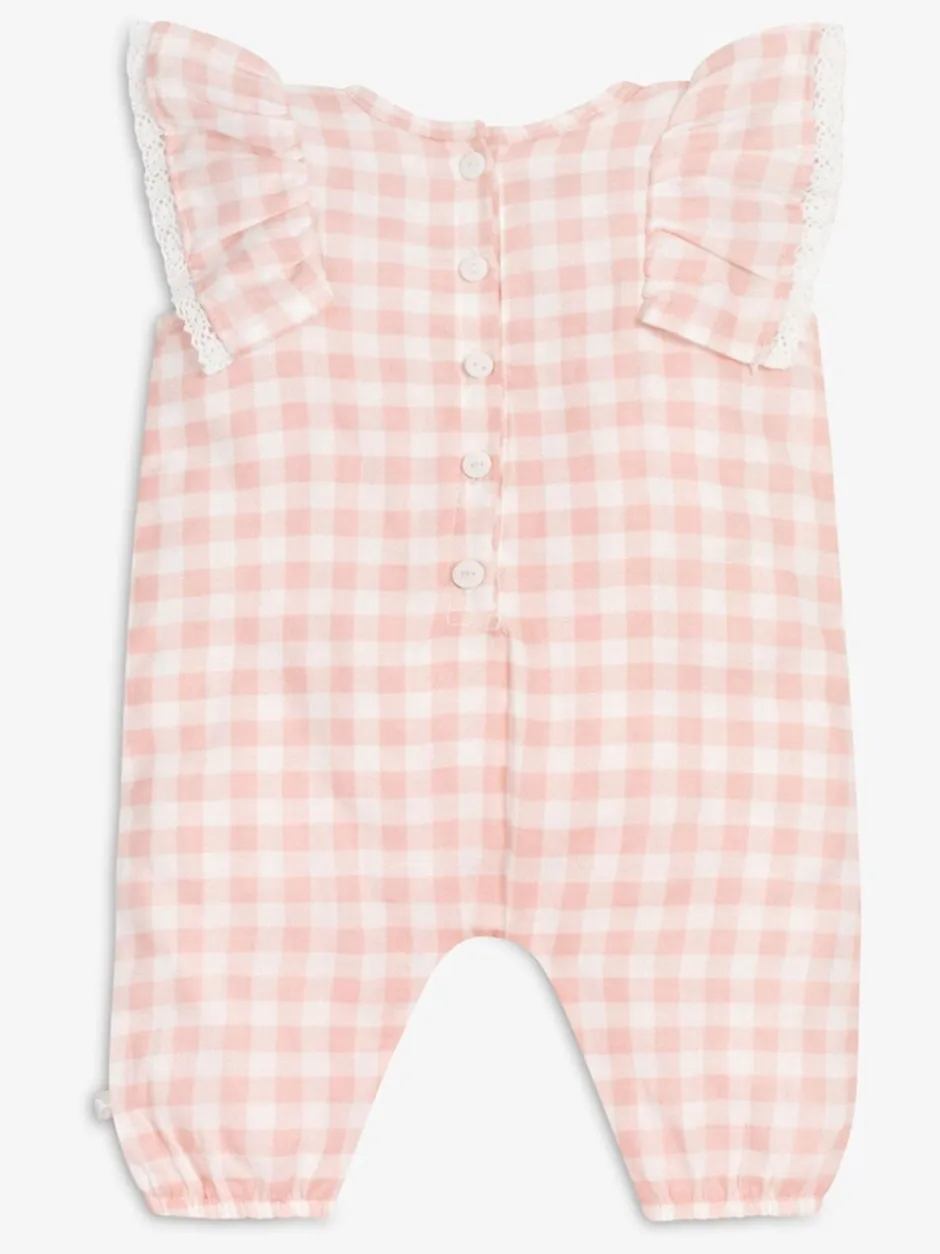 Jumpsuits En Playsuits|The Little Tailor - Mousseline babyplaysuit van 100% katoen Roze