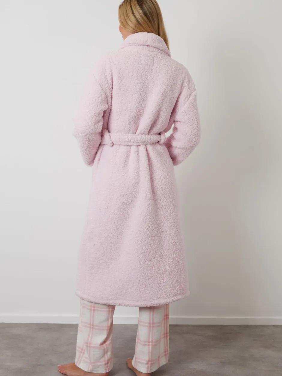 Badjassen|Threadbare - Cosy Borg Dressing Gown Roze