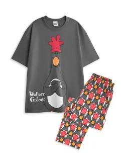 Pyjama's|Vanilla Underground - Wallace And Gromit herenpyjama's van 100% katoen Roze