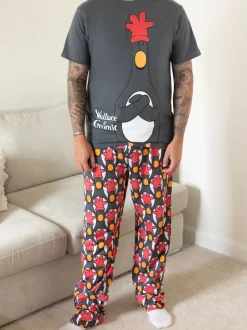 Pyjama's|Vanilla Underground - Wallace And Gromit herenpyjama's van 100% katoen Roze