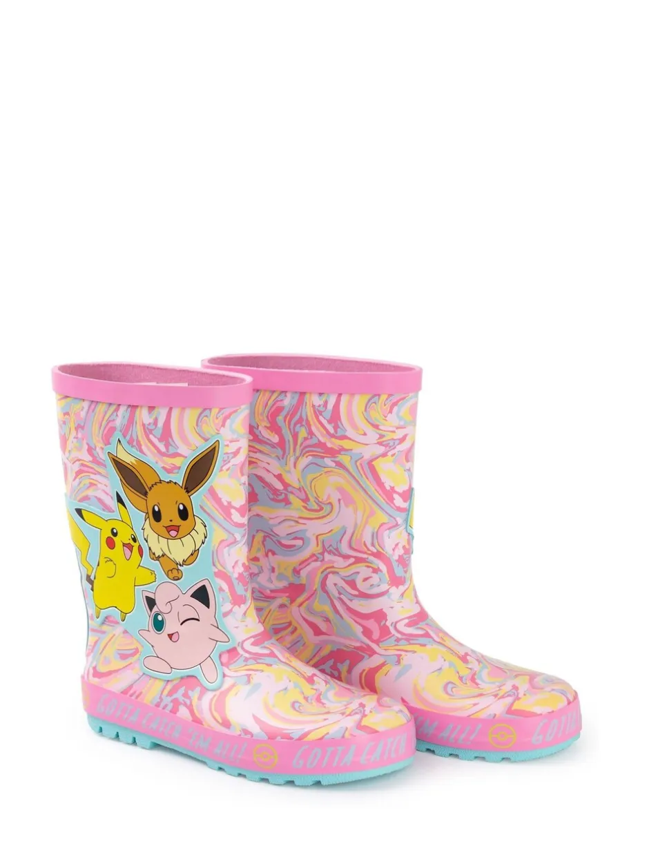 Laarzen*Vanilla Underground - Kids Pokemon Wellies with Handles Roze