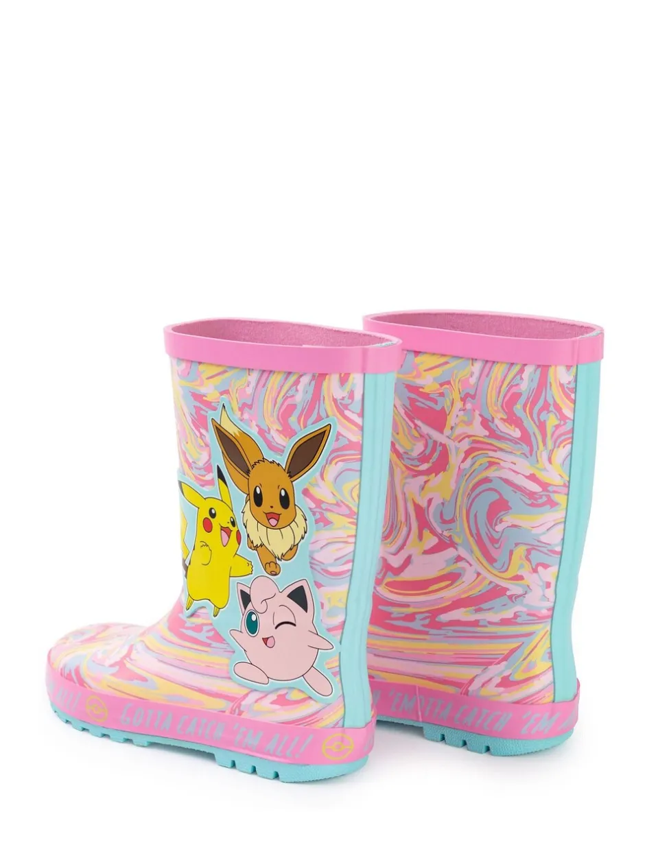 Laarzen*Vanilla Underground - Kids Pokemon Wellies with Handles Roze