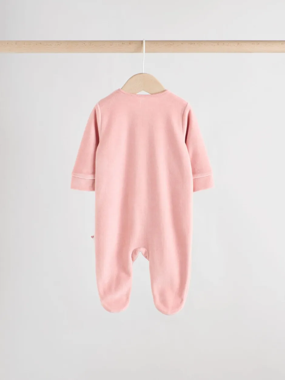 Babypakjes En Babypyjama's|Next Roze - Velour Baby Sleepsuits 2 Pack (0mths-2yrs)