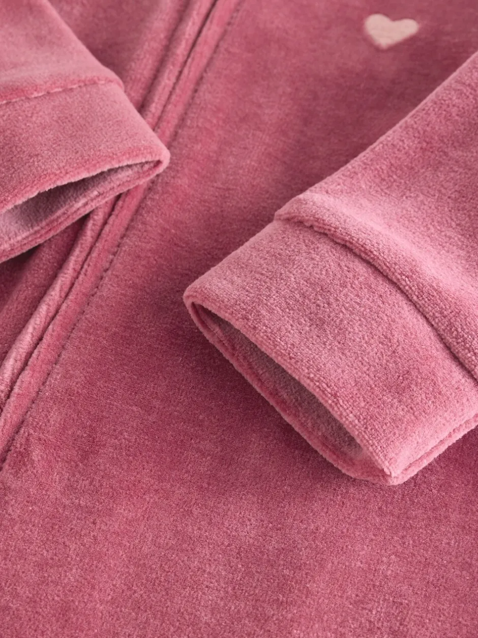Babypakjes En Babypyjama's|Next Roze - Velour Baby Sleepsuits 2 Pack (0mths-2yrs)