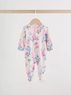 Babypakjes En Babypyjama's|Next Roze - Verpakking van 3 babypyjama's met tweewegrits (0-2 jr)