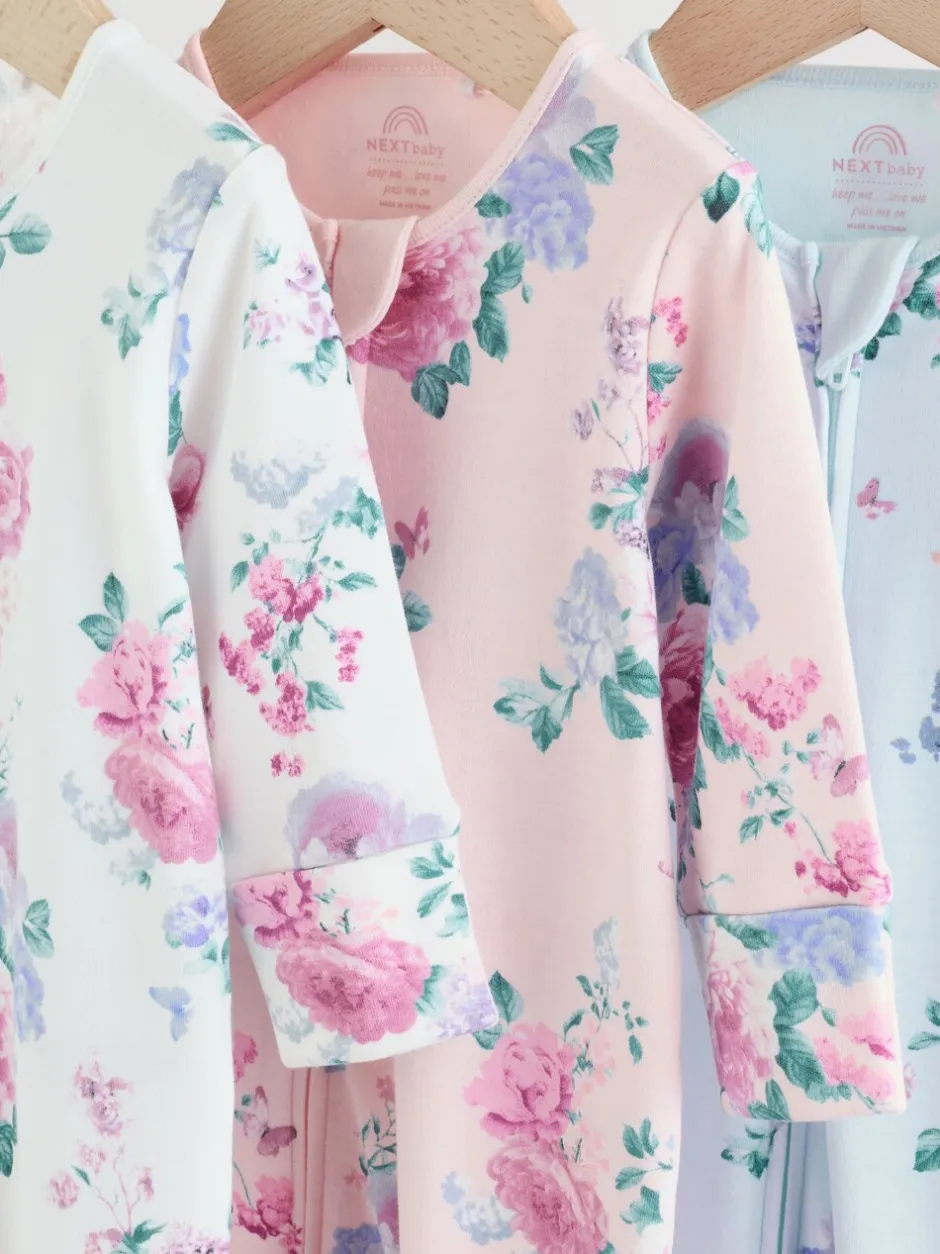 Babypakjes En Babypyjama's|Next Roze - Verpakking van 3 babypyjama's met tweewegrits (0-2 jr)