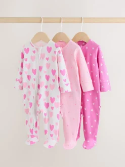 Babypakjes En Babypyjama's*Next Roze - Verpakking van 3 babypyjama's met tweewegrits (0-2jr)