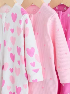 Babypakjes En Babypyjama's*Next Roze - Verpakking van 3 babypyjama's met tweewegrits (0-2jr)