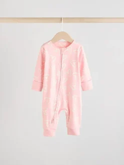 Multipacks|Babypakjes En Babypyjama's|Next - Verpakking van 4 Baby pyjama's met tweewegrits en Print (0mnd -3jr) Roze
