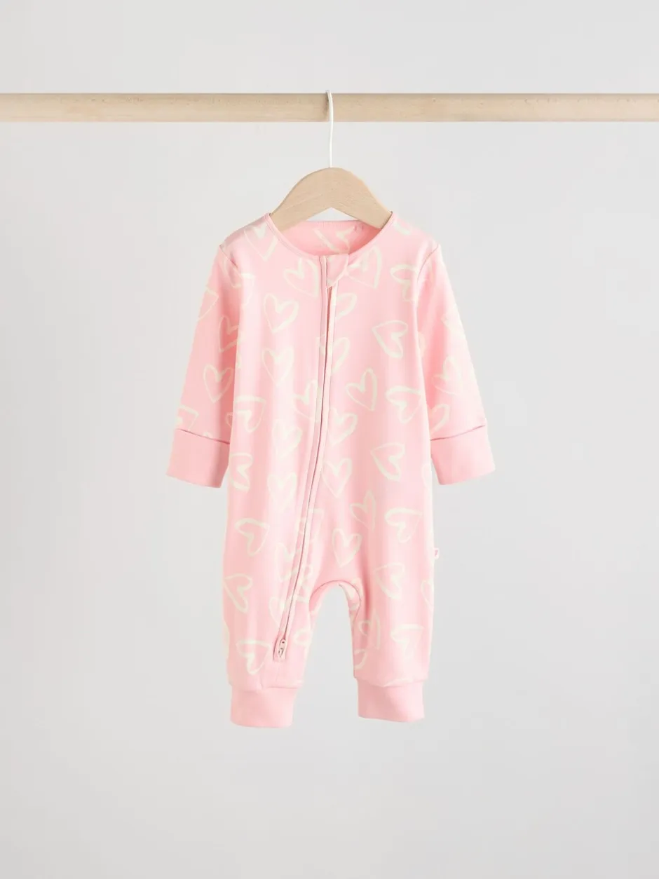 Multipacks|Babypakjes En Babypyjama's|Next - Verpakking van 4 Baby pyjama's met tweewegrits en Print (0mnd -3jr) Roze