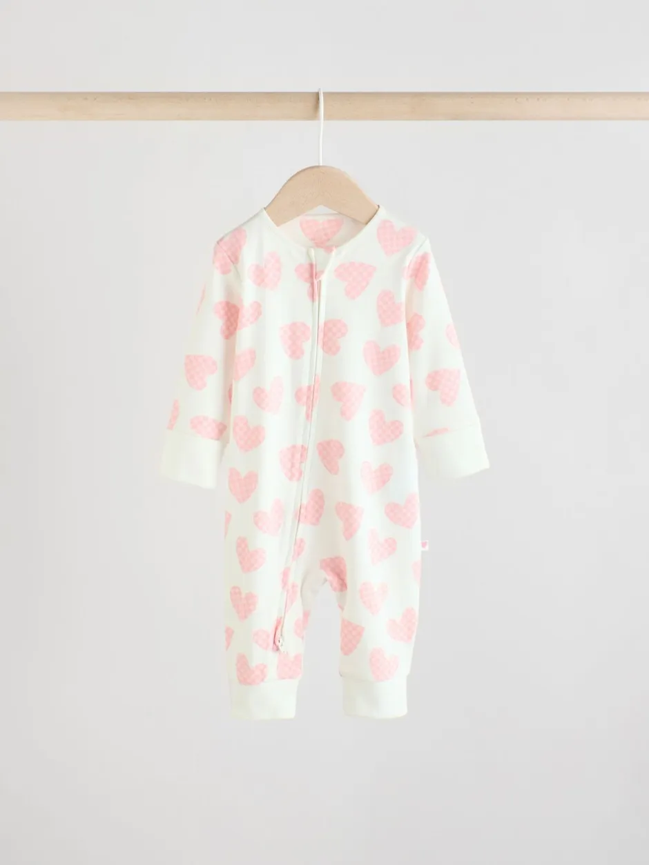 Multipacks|Babypakjes En Babypyjama's|Next - Verpakking van 4 Baby pyjama's met tweewegrits en Print (0mnd -3jr) Roze