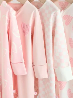 Multipacks|Babypakjes En Babypyjama's|Next - Verpakking van 4 Baby pyjama's met tweewegrits en Print (0mnd -3jr) Roze