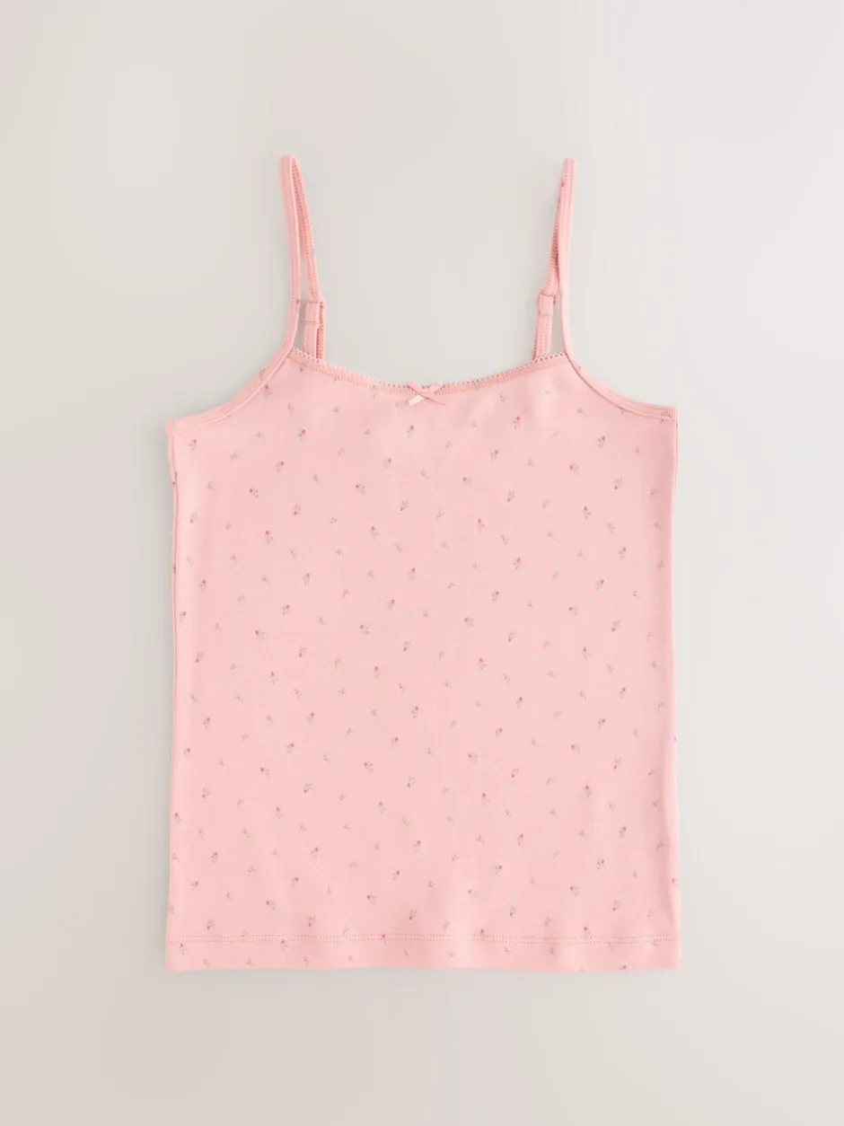 Alle Ondergoed*Next - Verpakking van 3 cami topjes met bandjes en print (1,5 - 16 jr) Roze