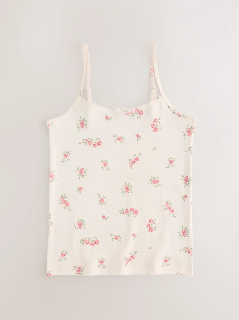 Alle Ondergoed*Next - Verpakking van 3 cami topjes met bandjes en print (1,5 - 16 jr) Roze