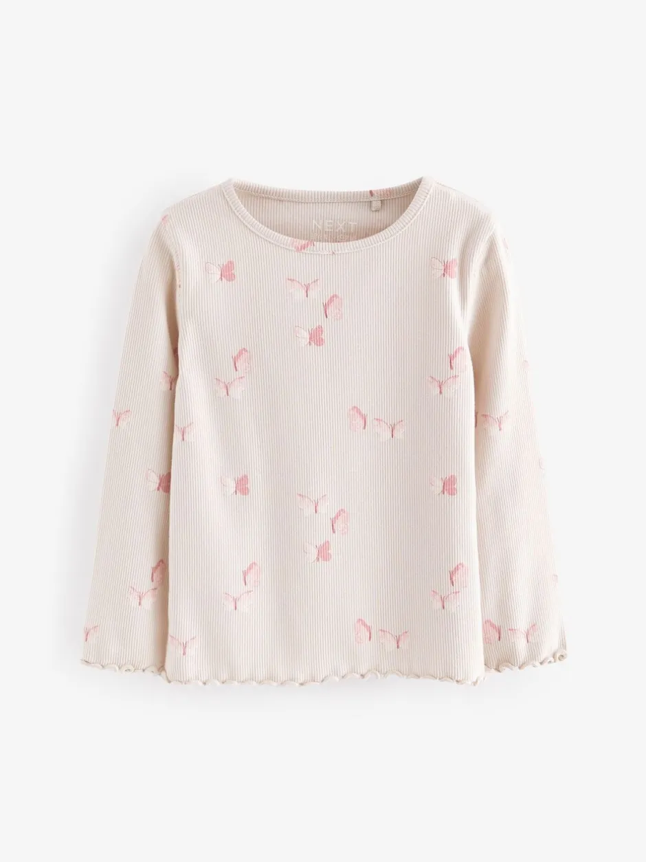 Tops|Multipacks*Next - Verpakking van 5 geribbelde tops met lange mouwen (3mnd -7jaar) Roze