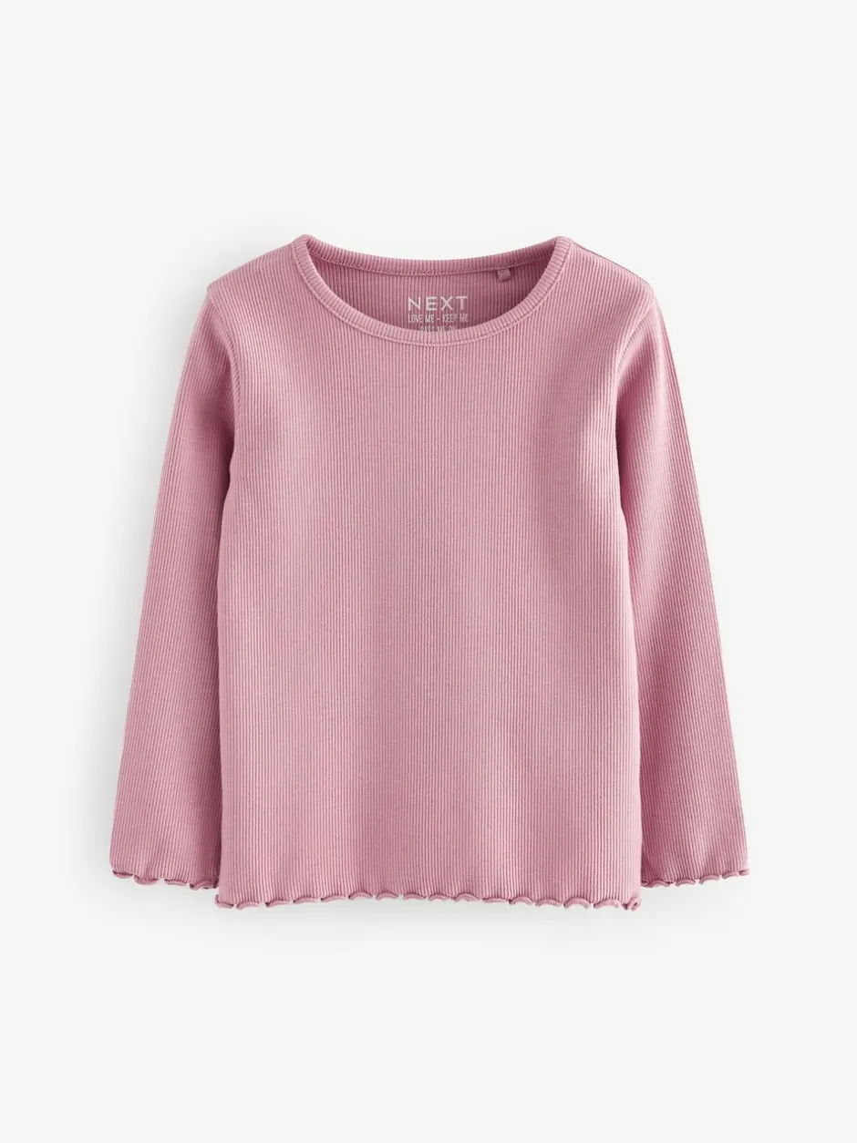 Tops|Multipacks*Next - Verpakking van 5 geribbelde tops met lange mouwen (3mnd -7jaar) Roze