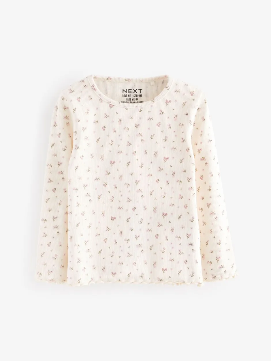 Tops|Multipacks*Next - Verpakking van 5 geribbelde tops met lange mouwen (3mnd -7jaar) Roze